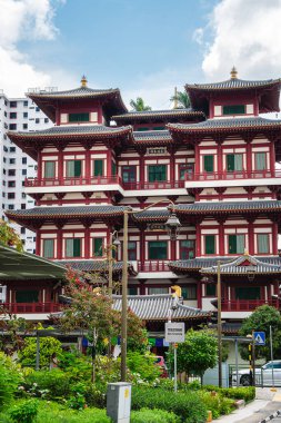 Singapur - Temmuz 12023: Çin Mahallesi Sunny Weather, HDR Görüntü