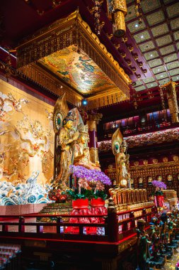 Singapur - Temmuz 12023: Buddha Diş Tarihi Tapınağı ve Müzesi