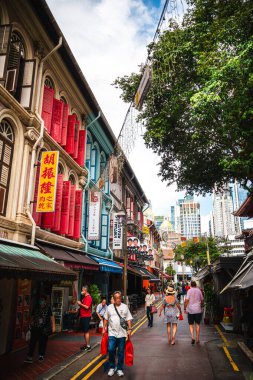 Singapur - Temmuz 12023: Çin Mahallesi Sunny Weather, HDR Görüntü