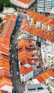 Singapur - Temmuz 12023: Bulutlu havada şehir silueti, HDR Görüntü