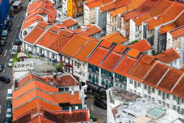 Singapur - Temmuz 12023: Bulutlu havada şehir silueti, HDR Görüntü