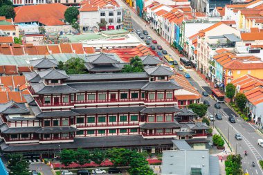 Singapur - Temmuz 12023: Bulutlu havada şehir silueti, HDR Görüntü