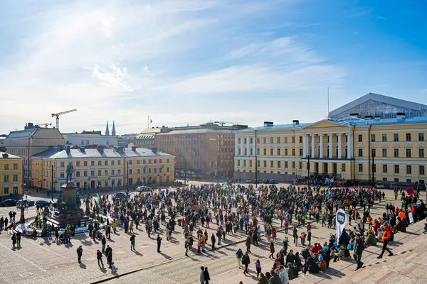 Helsinki Finlandiya Mart 2023 Kışın Kent Merkezi Hdr Image — Stok fotoğraf
