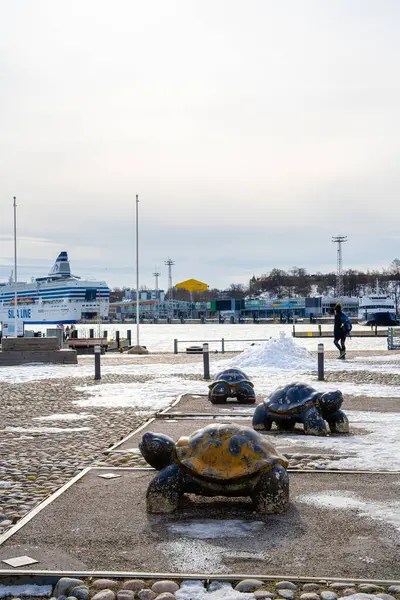 芬兰赫尔辛基 2023年3月18日 冬季赫尔辛基港口 Hdr图像 — 图库照片