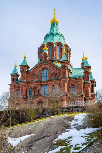 Helsinki Finlande 1Er Mars 2023 Cathédrale Orthodoxe Hdr Image — Photo