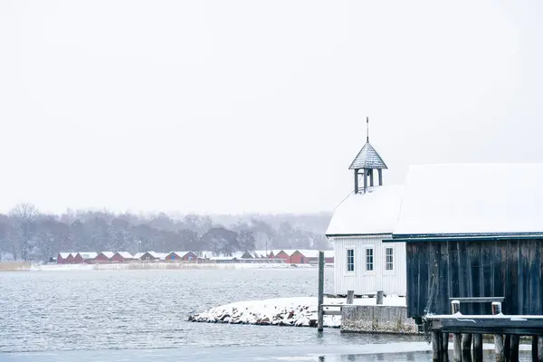 Mariehamn Aland Finland March 2023 Historical City Center Snowy Weather — Stock Photo, Image