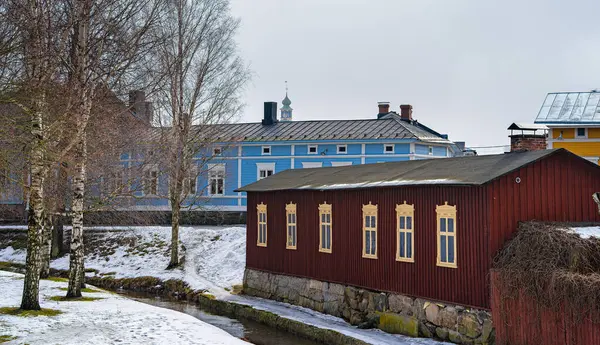 Раума Фінляндія Лютого 2023 Історичний Центр Взимку Hdr Image — стокове фото