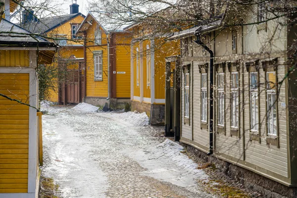 Rauma Finland February 2023 Historical Center Wintertime Hdr Image — Stock Photo, Image