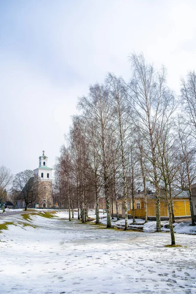 Раума Фінляндія Лютого 2023 Історичний Центр Взимку Hdr Image — стокове фото