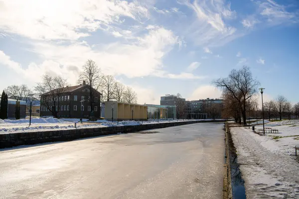 Rauma Finland February 2023 Historical Center Wintertime Hdr Image — Stock Photo, Image