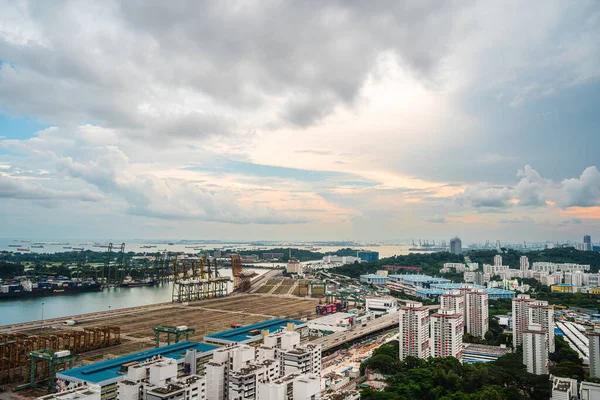Singapore July 2023 City Skyline Cloudy Weather Hdr Image — Stock Photo, Image