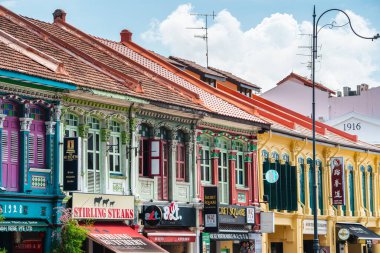 Singapur - Temmuz 12023: Joo Chiat İlçe simgeleri, HDR Görüntü