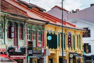 Singapur - Temmuz 12023: Joo Chiat İlçe simgeleri, HDR Görüntü