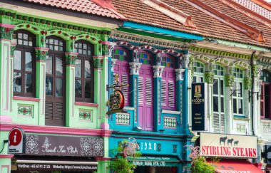 Singapur - Temmuz 12023: Joo Chiat İlçe simgeleri, HDR Görüntü
