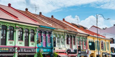 Singapur - Temmuz 12023: Joo Chiat İlçe simgeleri, HDR Görüntü