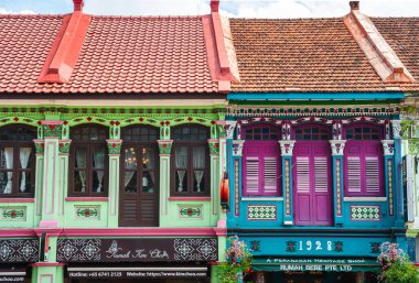 Singapur - Temmuz 12023: Joo Chiat İlçe simgeleri, HDR Görüntü