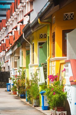 Singapur - Temmuz 12023: Joo Chiat İlçe simgeleri, HDR Görüntü