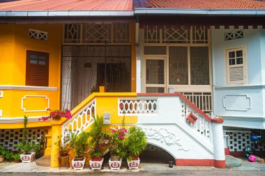 Singapur - Temmuz 12023: Joo Chiat İlçe simgeleri, HDR Görüntü