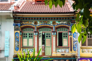 Singapur - Temmuz 12023: Singapur 'un küçük Hindistan bölgesi Bulutlu havada, HDR Image