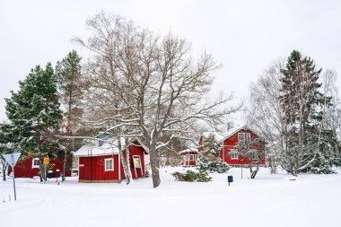 Turku, Finlandiya - 27 Mart 2023: Kışın şehir manzarası, HDR Görüntü