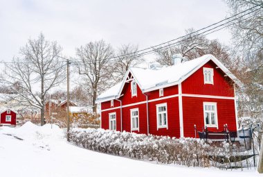 Turku, Finlandiya - 27 Mart 2023: Kışın şehir manzarası, HDR Görüntü