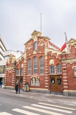 Turku, Finlandiya - Mart 12023: Kışın tarihi kent simgeleri, HDR Görüntü