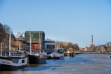 Turku, Finlandiya - Mart 12023: Kışın tarihi kent simgeleri, HDR Görüntü