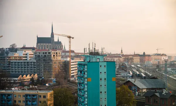 Brno República Checa Março 2023 Centro Histórico Cidade Tempo Nublado — Fotografia de Stock