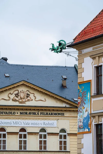 Olomouc สาธารณร ฐเช นาคม 2023 กลางเม องประว ศาสตร ในสภาพอากาศเมฆ ภาพ — ภาพถ่ายสต็อก