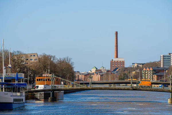 Turku, Finlandiya - Mart 12023: Kışın tarihi kent simgeleri, HDR Görüntü