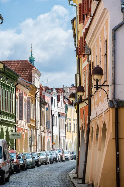 Ceske Budejovice República Checa Março 2023 Centro Histórico Cidade Tempo — Fotografia de Stock