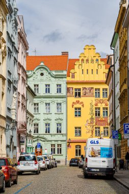 Plzen, Çek Cumhuriyeti - Mart 12023: İlkbaharda tarihi kent simgeleri, HDR Resmi