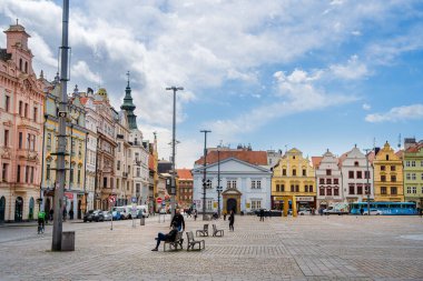 Plzen, Çek Cumhuriyeti - Mart 12023: İlkbaharda tarihi kent simgeleri, HDR Resmi