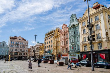 Plzen, Çek Cumhuriyeti - Mart 12023: İlkbaharda tarihi kent simgeleri, HDR Resmi