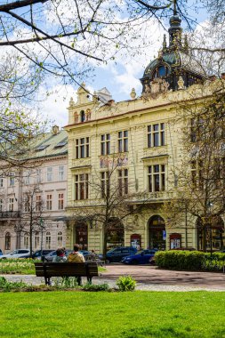 Plzen, Çek Cumhuriyeti - Mart 12023: İlkbaharda tarihi kent simgeleri, HDR Resmi