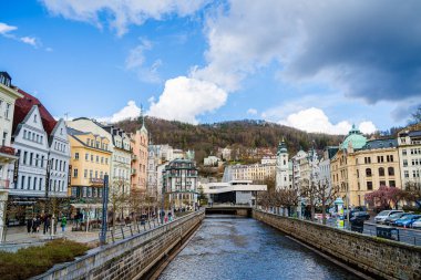 Karlovy Vary, Çek Cumhuriyeti: Mart 12023: İlkbaharda tarihi kent merkezi, HDR Resmi