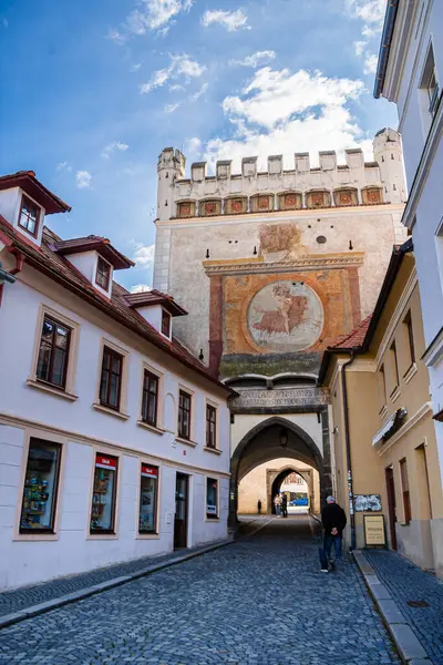 Prachatice Czech Republic March 2023 Historical Village Sunny Weather Hdr — Stock Photo, Image