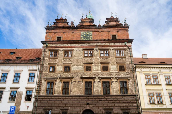 Plzen, Çek Cumhuriyeti - Mart 12023: İlkbaharda tarihi kent simgeleri, HDR Resmi