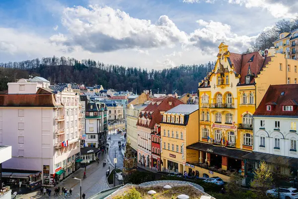 Karlovy Vary Czech Republic March 2023 Historical City Center Springtime — Stock Photo, Image