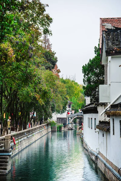 Сучжоу Китай Декабря 2023 Года Исторический Центр Города Облачную Погоду — стоковое фото