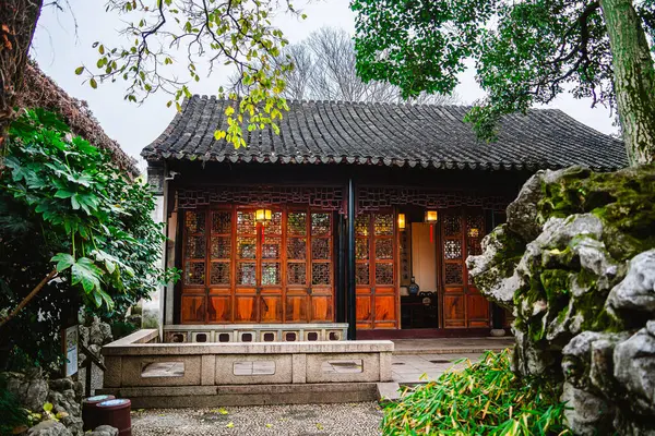 Suzhou China December 2023 Paren Retraite Tuin Bij Bewolkt Weer — Stockfoto