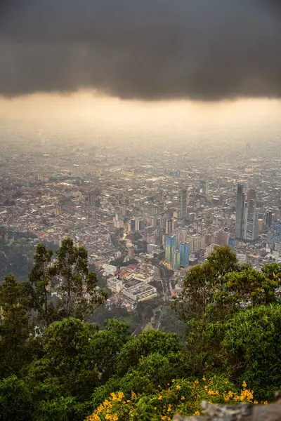 Blick Auf Bogota Von Monserrate Der Abenddämmerung Kolumbien — Stockfoto