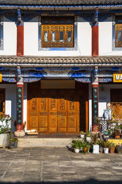 Dali, Çin - 1 Aralık 2023: Güneşli havada Eski Şehir, HDR Görüntü