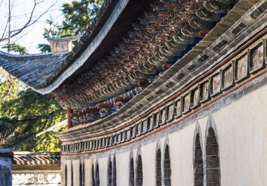 Dali, Çin - 1 Aralık 2023: Güneşli havada Eski Şehir, HDR Görüntü