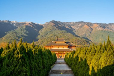 Dali, Çin - 1 Aralık 2023: Dali, HDR Image 'daki Üç Pagodas Tapınağı