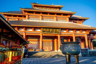 Dali, Çin - 1 Aralık 2023: Dali, HDR Image 'daki Üç Pagodas Tapınağı