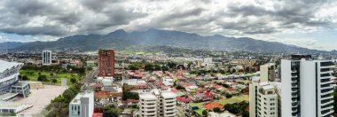 San Jose, Costa Rica - January 1 2023 : Cityscape in cloudy weather, HDR Image clipart