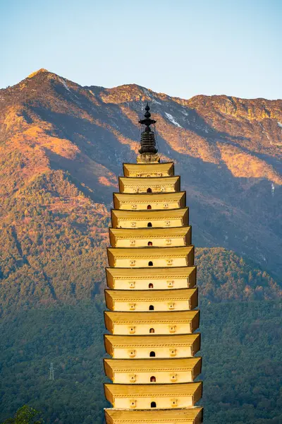 Dali China December 2023 View Three Pagodas Temple Dali Hdr — Stock Photo, Image