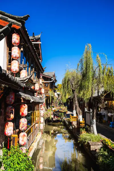 Lijiang China Dezember 2023 Historisches Stadtzentrum Bei Sonnigem Wetter Hdr — Stockfoto