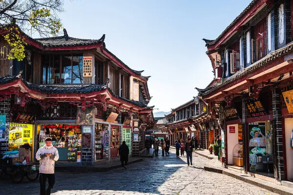 Lijiang Čína Prosince 2023 Historické Centrum Města Slunečném Počasí Hdr — Stock fotografie